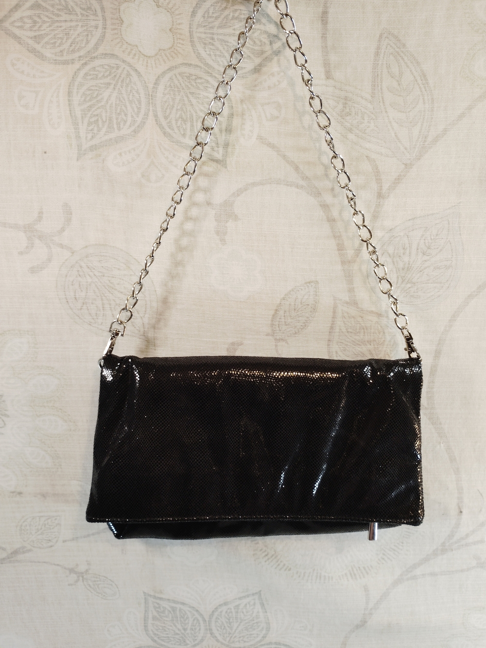 Charming Charlie Black Sequin Shoulder Bag With Chain Strap